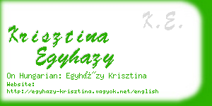 krisztina egyhazy business card